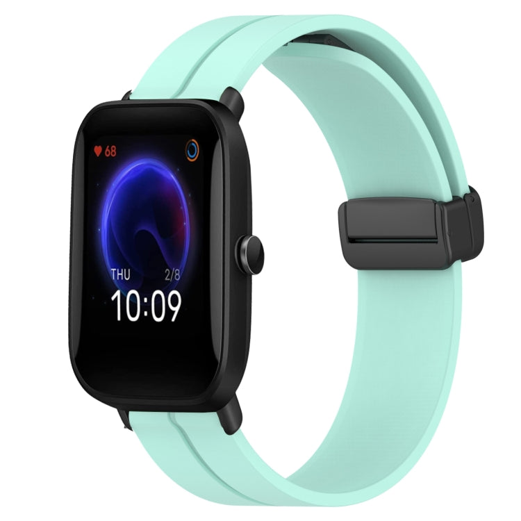 20mm Solid Color Magnetic Clasp Silicone Watch Band, For Amazfit Pop