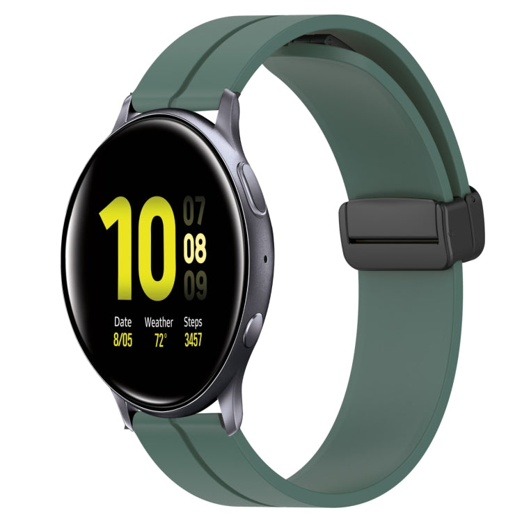20mm Solid Color Magnetic Clasp Silicone Watch Band, For Samsung Galaxy Watch Active2 44mm, For Samsung Galaxy Watch 42mm