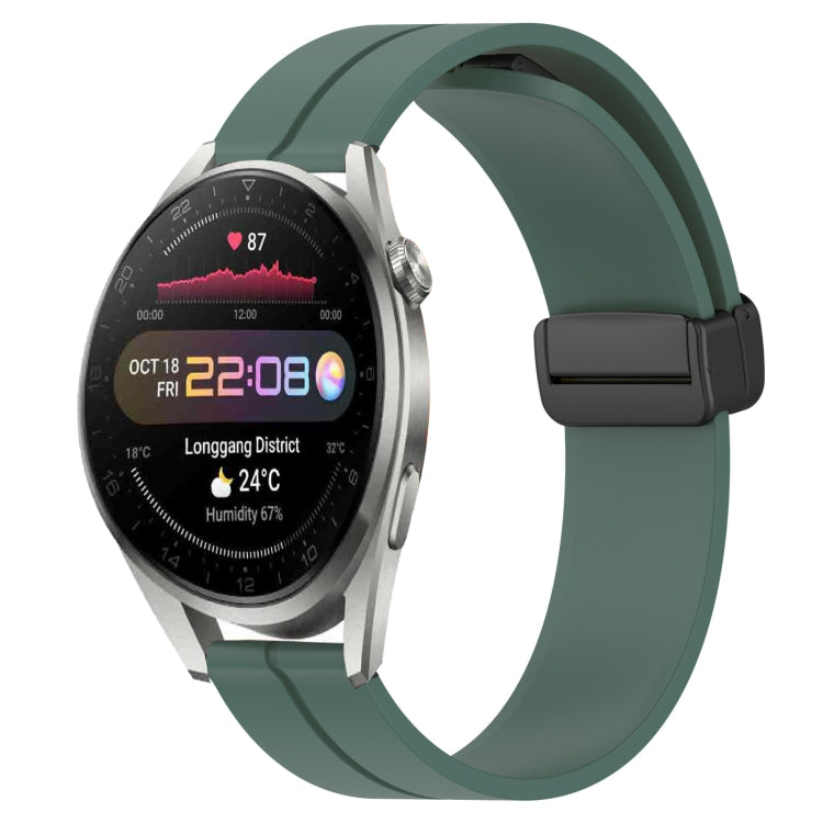 22mm Solid Color Magnetic Clasp Silicone Watch Band, For Huawei Watch 3 Pro New