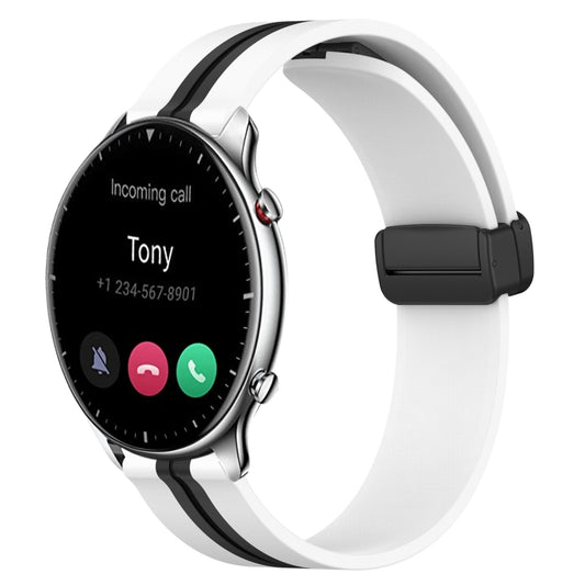 22mm Folding Magnetic Clasp Silicone Watch Band, For Amazfit GTR 2, For Amazfit 3, For Amazfit GTR 47mm