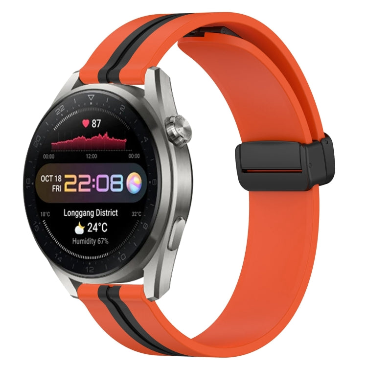 22mm Folding Magnetic Clasp Silicone Watch Band, For Huawei Watch 3 Pro New