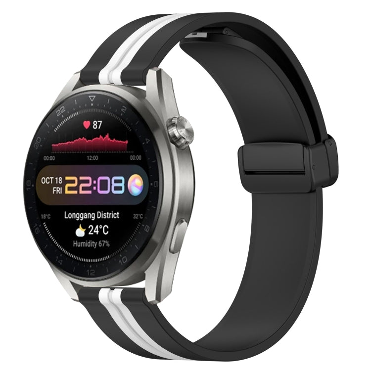 22mm Folding Magnetic Clasp Silicone Watch Band, For Huawei Watch 3 Pro New