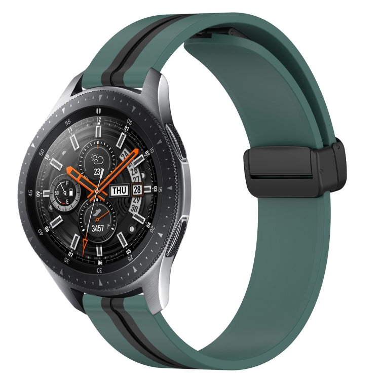 22mm Folding Magnetic Clasp Silicone Watch Band, For Samsung Galaxy Watch3 45mm, For Samsung Galaxy Watch 46mm, For Samsung Gear S3 Classic, For Samsung Gear S3 Frontier