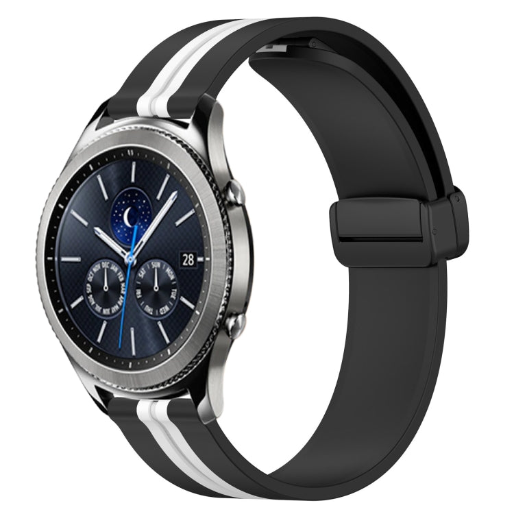 22mm Folding Magnetic Clasp Silicone Watch Band, For Samsung Galaxy Watch3 45mm, For Samsung Galaxy Watch 46mm, For Samsung Gear S3 Classic, For Samsung Gear S3 Frontier