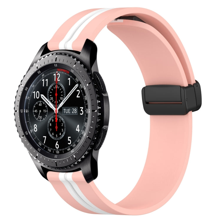 22mm Folding Magnetic Clasp Silicone Watch Band, For Samsung Galaxy Watch3 45mm, For Samsung Galaxy Watch 46mm, For Samsung Gear S3 Classic, For Samsung Gear S3 Frontier