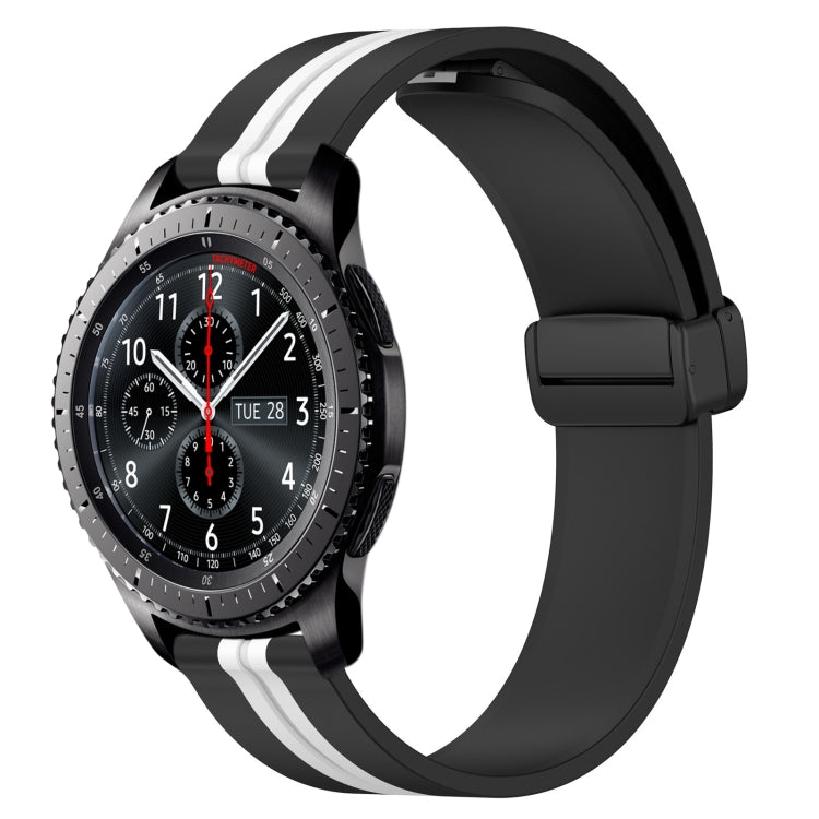 22mm Folding Magnetic Clasp Silicone Watch Band, For Samsung Galaxy Watch3 45mm, For Samsung Galaxy Watch 46mm, For Samsung Gear S3 Classic, For Samsung Gear S3 Frontier