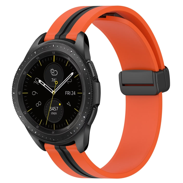 20mm Folding Magnetic Clasp Silicone Watch Band, For Samsung Galaxy Watch Active 2 40mm, For Samsung Galaxy Watch Active 2 44mm, For Samsung Galaxy Watch 42mm