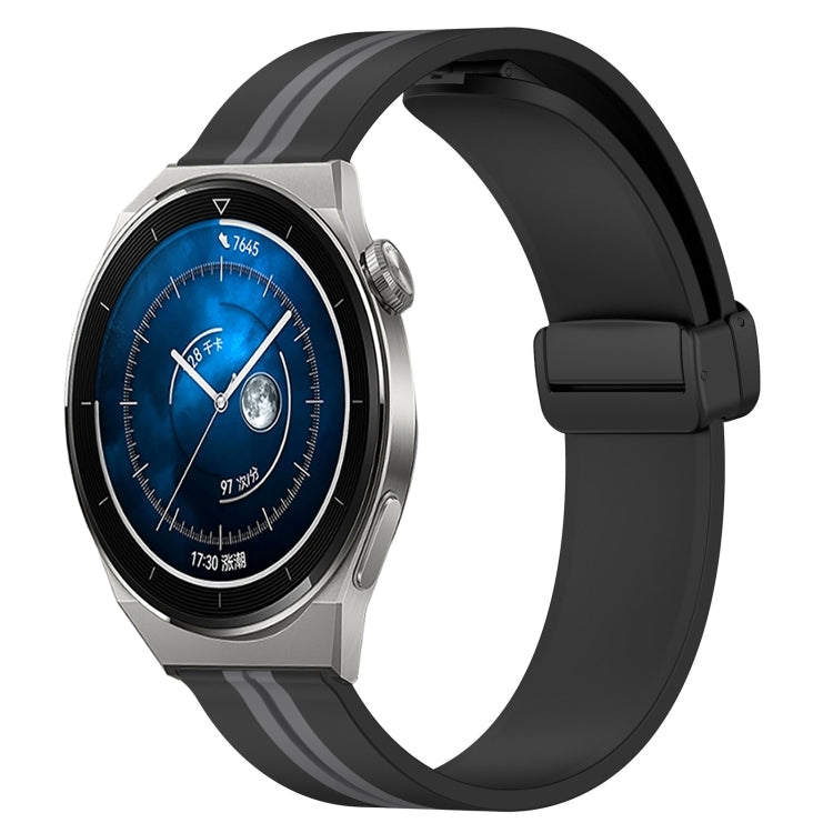 20mm Folding Magnetic Clasp Silicone Watch Band, For Huawei Watch GT3 Pro 43mm, For Huawei Watch GT3 42mm, For Huawei Watch GT2 42mm, For Huawei Watch 2