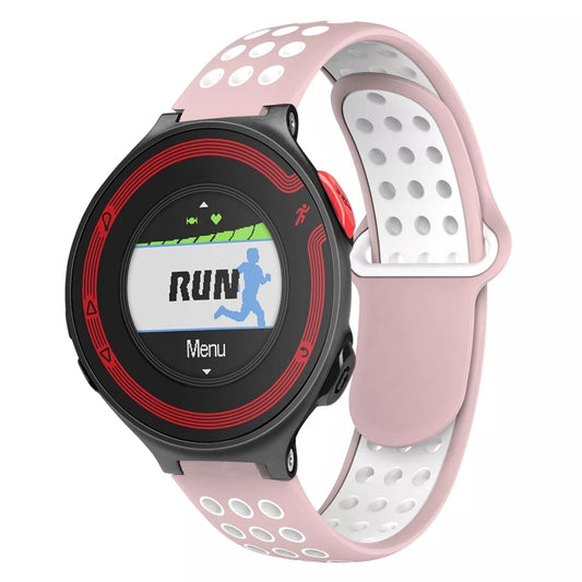 Two-Color Punched Breathable Silicone Watch Band, For Garmin Forerunner 220, For Garmin Forerunner 230, For Garmin Forerunner 235, For Garmin Forerunner 630