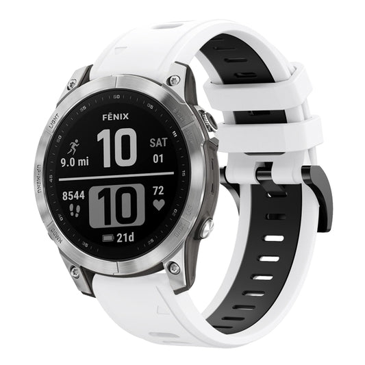 22mm Two-Color Sports Silicone Watch Band, For Garmin Fenix 7, For Garmin Fenix 7 Solar, For Garmin Fenix 7 Sapphire Solar, For Garmin EPIX Gen 2