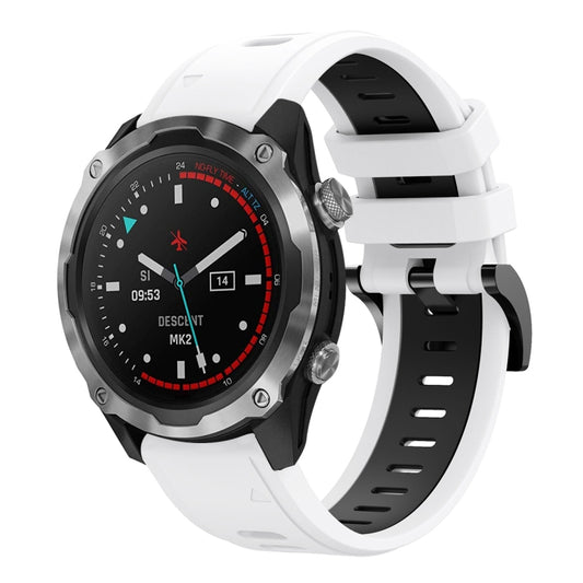 26mm Two-Color Sports Silicone Watch Band, For Garmin Descent MK 2, For Garmin Descent MK 2i, For Garmin Enduro 2, For Garmin TACTIX 7 / 7Pro