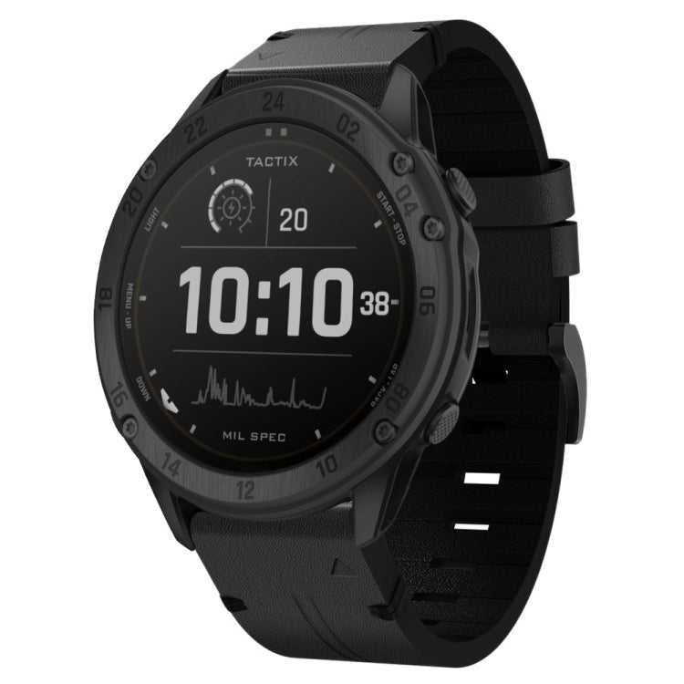 26mm Leather Steel Buckle Watch Band, For Garmin Fenix 6X, For Garmin Fenix 5X Sapphire, For Garmin Tactix Delta, For Garmin Descent MK 2i, For Garmin Tactix 7 Pro, For Garmin Fenix 3, For Garmin Fenix 5X Plus, For Garmin Enduro 2, For Garmin Fenix 6X ...
