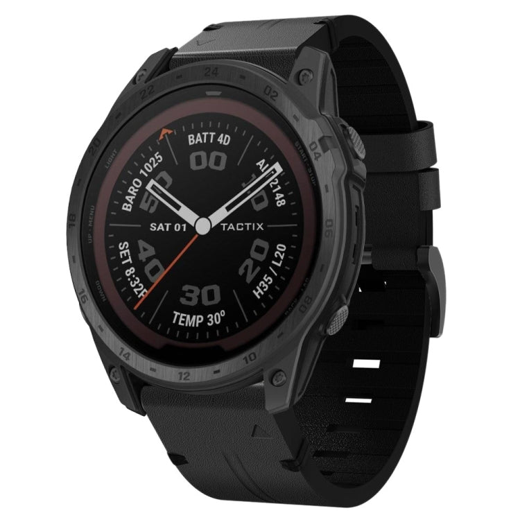 26mm Leather Steel Buckle Watch Band, For Garmin Fenix 6X, For Garmin Fenix 5X Sapphire, For Garmin Tactix Delta, For Garmin Descent MK 2i, For Garmin Tactix 7 Pro, For Garmin Fenix 3, For Garmin Fenix 5X Plus, For Garmin Enduro 2, For Garmin Fenix 6X ...