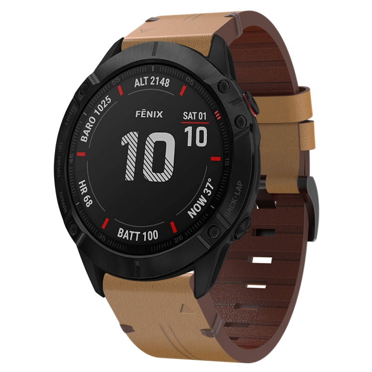 26mm Leather Steel Buckle Watch Band, For Garmin Fenix 6X, For Garmin Fenix 5X Sapphire, For Garmin Tactix Delta, For Garmin Descent MK 2i, For Garmin Tactix 7 Pro, For Garmin Fenix 3, For Garmin Fenix 5X Plus, For Garmin Enduro 2, For Garmin Fenix 6X ...