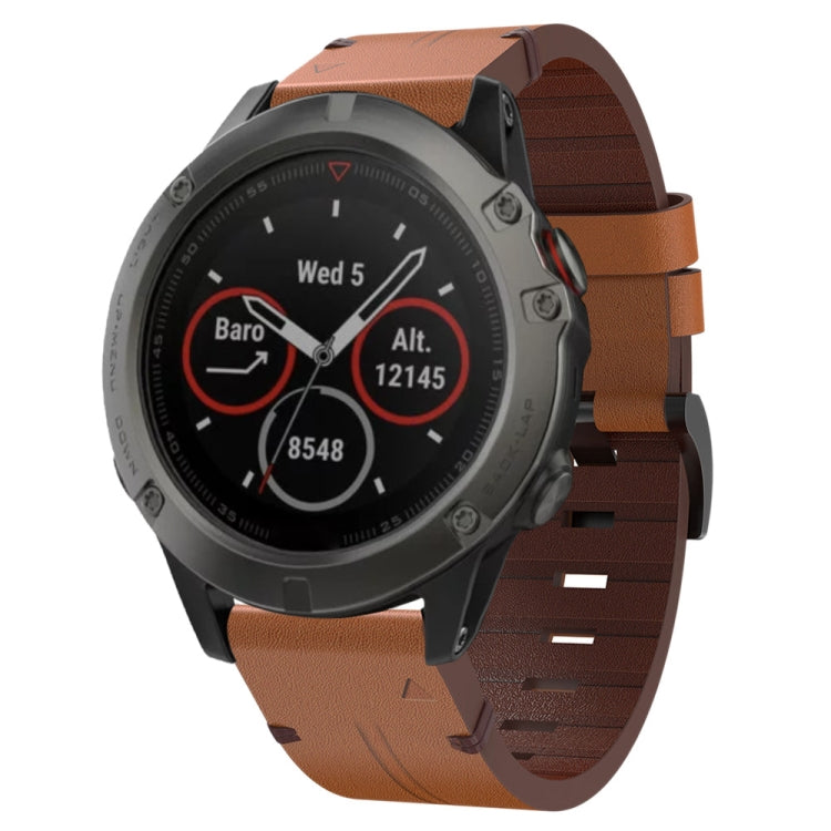 26mm Leather Steel Buckle Watch Band, For Garmin Fenix 6X, For Garmin Fenix 5X Sapphire, For Garmin Tactix Delta, For Garmin Descent MK 2i, For Garmin Tactix 7 Pro, For Garmin Fenix 3, For Garmin Fenix 5X Plus, For Garmin Enduro 2, For Garmin Fenix 6X ...