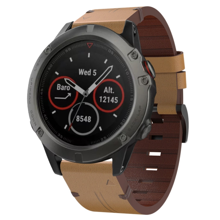 26mm Leather Steel Buckle Watch Band, For Garmin Fenix 6X, For Garmin Fenix 5X Sapphire, For Garmin Tactix Delta, For Garmin Descent MK 2i, For Garmin Tactix 7 Pro, For Garmin Fenix 3, For Garmin Fenix 5X Plus, For Garmin Enduro 2, For Garmin Fenix 6X ...