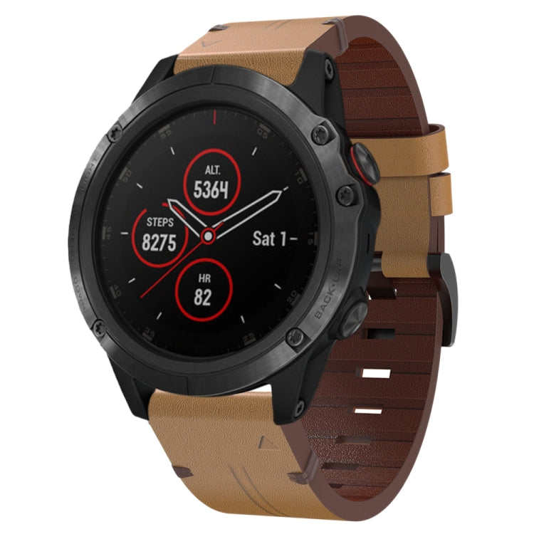 26mm Leather Steel Buckle Watch Band, For Garmin Fenix 6X, For Garmin Fenix 5X Sapphire, For Garmin Tactix Delta, For Garmin Descent MK 2i, For Garmin Tactix 7 Pro, For Garmin Fenix 3, For Garmin Fenix 5X Plus, For Garmin Enduro 2, For Garmin Fenix 6X ...