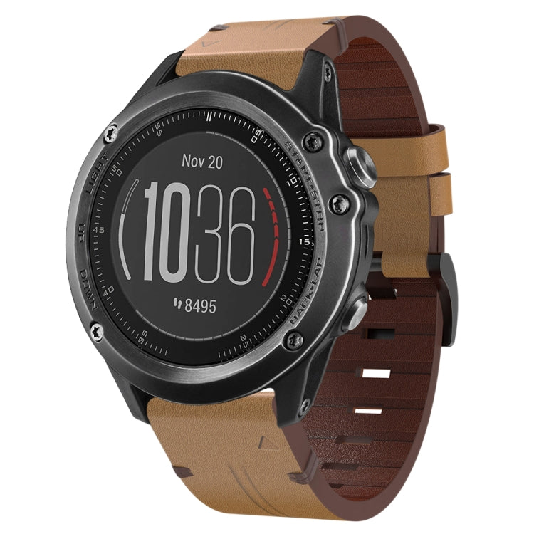 26mm Leather Steel Buckle Watch Band, For Garmin Fenix 6X, For Garmin Fenix 5X Sapphire, For Garmin Tactix Delta, For Garmin Descent MK 2i, For Garmin Tactix 7 Pro, For Garmin Fenix 3, For Garmin Fenix 5X Plus, For Garmin Enduro 2, For Garmin Fenix 6X ...