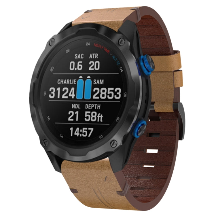 26mm Leather Steel Buckle Watch Band, For Garmin Fenix 6X, For Garmin Fenix 5X Sapphire, For Garmin Tactix Delta, For Garmin Descent MK 2i, For Garmin Tactix 7 Pro, For Garmin Fenix 3, For Garmin Fenix 5X Plus, For Garmin Enduro 2, For Garmin Fenix 6X ...