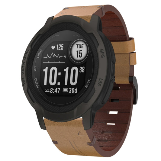 22mm Leather Steel Buckle Watch Band, For Garmin Instinct 2, For Garmin Forerunner 955, For Garmin Fenix 6 GPS, For Garmin Fenix 7, For Garmin Fenix 5 Plus, For Garmin Instinct, For Garmin Forerunner 945, For Garmin Fenix 6 Pro GPS                     ...