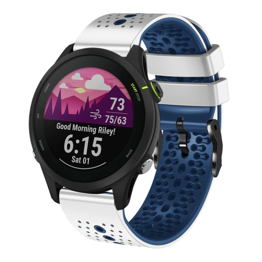 22mm Perforated Two-Color Silicone Watch Band, For Garmin Forerunner255, For Garmin Forerunner 255 music, For Garmin Venu 2, For Garmin vivoactive 4