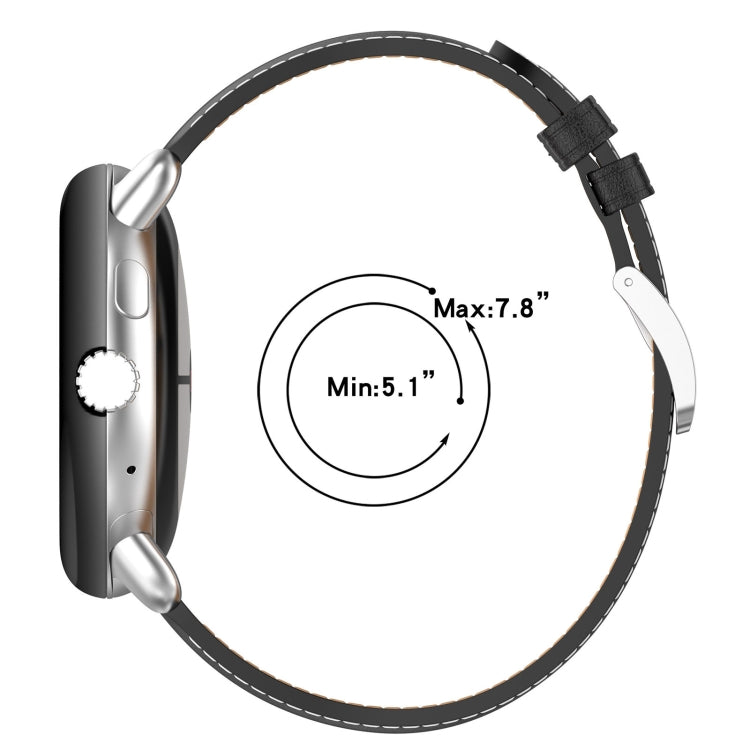 Leather Embossed Sewing Watch Band, For Google Pixel Watch 4 / 3 / 2 / 1 41mm