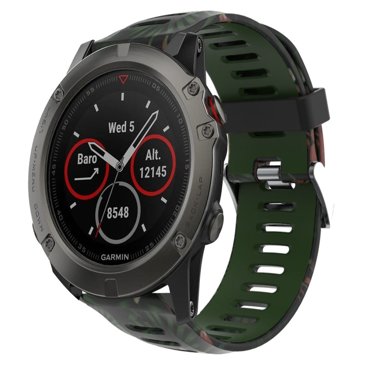 26mm Camouflage Printed Silicone Watch Band, For Garmin Enduro, For Garmin Fenix 6X, For Garmin Fenix 6X Pro, For Garmin Fenix 6X Sapphire, For Garmin Fenix 5X Sapphire, For Garmin Fenix 5X Plus, For Garmin Fenix 3, For Garmin Fenix 3 HR