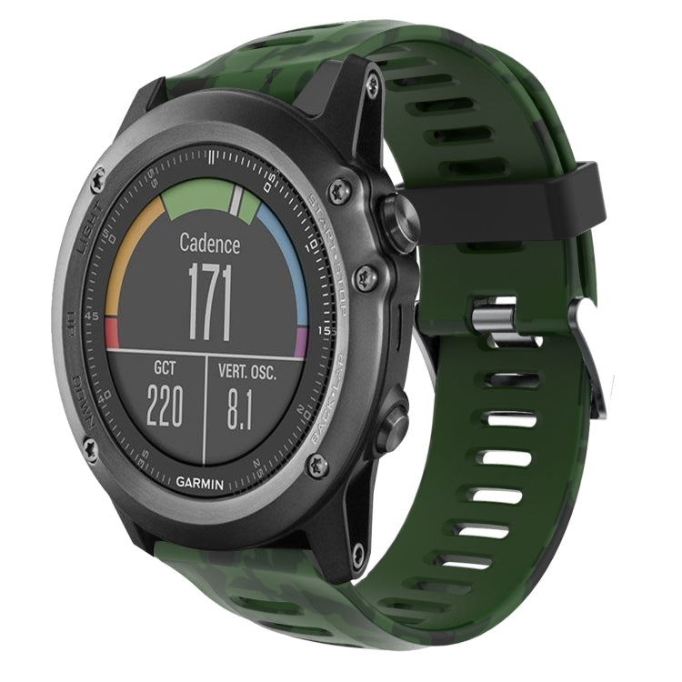 26mm Camouflage Printed Silicone Watch Band, For Garmin Fenix 3 Sapphire, For Garmin Descent MK 1, For Garmin Descent MK 2, For Garmin Descent MK 2i