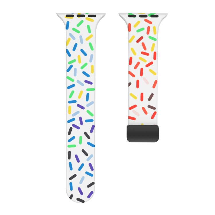 Rainbow Dots Silicone Magnetic Black Buckle Watch Band, For Apple Watch 5 40mm, For Apple Watch 4 44mm, For Apple Watch 4 40mm, For Apple Watch 3 38mm