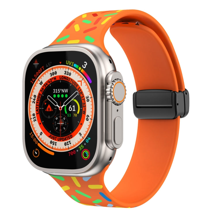 Rainbow Dots Silicone Magnetic Black Buckle Watch Band, For Apple Watch 5 40mm, For Apple Watch 4 44mm, For Apple Watch 4 40mm, For Apple Watch 3 38mm