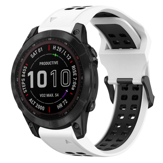 Two Color Reverse Buckle 22mm Silicone Watch Band, For Garmin Fenix 7 Sapphire Solar, For Garmin Fenix 6 Pro, For Garmin Fenix 5, For Garmin Fenix 5 Plus