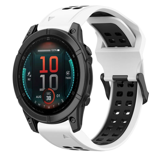 Two Color Reverse Buckle 22mm Silicone Watch Band, For Garmin Fenix E 47mm, For Garmin Fenix 8 MIP 47mm, For Garmin Fenix 8 AMOLED 47mm, For Garmin MARQ Athlete (Gen 2)
