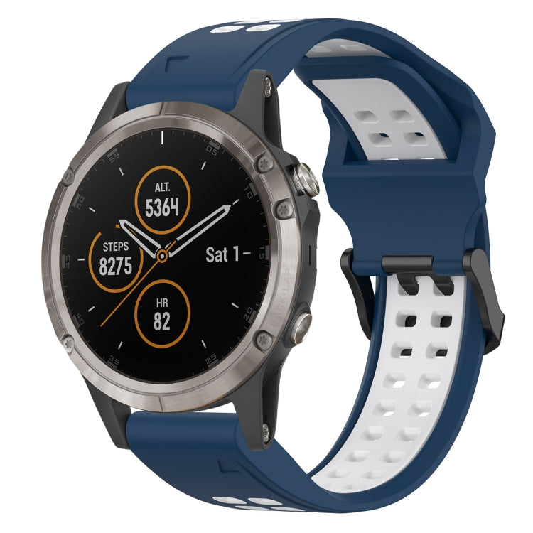 Two Color Reverse Buckle 26mm Silicone Watch Band, For Garmin Fenix 5X Plus, For Garmin Fenix 6X, For Garmin D2 Delta PX