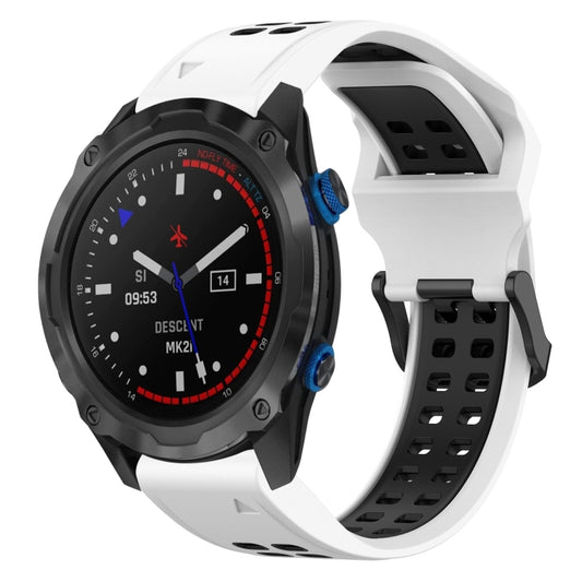 Two Color Reverse Buckle 26mm Silicone Watch Band, For Garmin Descent MK 2i, For Garmin TACTIX DELTA, For Garmin Fenix 6X Pro, For Garmin Fenix 5X