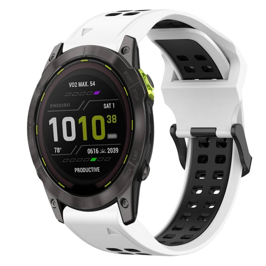 Two Color Reverse Buckle 26mm Silicone Watch Band, For Garmin Enduro 3, For Garmin Fenix 8 MIP 51mm, For Garmin Fenix 8 AMOLED 51mm, For Garmin Instinct 2X Solar