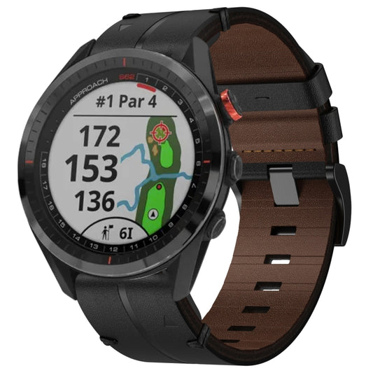 Leather Textured 22mm Watch Band, For Garmin Approach S62, For Garmin Fenix 6 Pro GPS, For Garmin Fenix 5, For Garmin Fenix 5 Plus, For Garmin Instinct, For Garmin Fenix 6 GPS, For Garmin Fenix 6 Sapphire GPS, For Garmin Forerunner 945