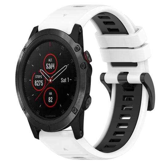 Sports Two-Color 26mm Silicone Watch Band, For Garmin Fenix 5X Plus, For Garmin Fenix 6X, For Garmin Fenix 6X Pro, For Garmin Fenix 6X Sapphire