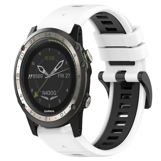 Sports Two-Color 26mm Silicone Watch Band, For Garmin D2 Charlie, For Garmin D2 Delta PX, For Garmin Descent MK 1, For Garmin Descent Mk3i 51mm