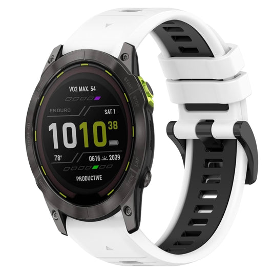 Sports Two-Color 26mm Silicone Watch Band, For Garmin Enduro 3, For Garmin Fenix 8 MIP 51mm, For Garmin Fenix 8 AMOLED 51mm, For Garmin Fenix 7X Pro 51mm