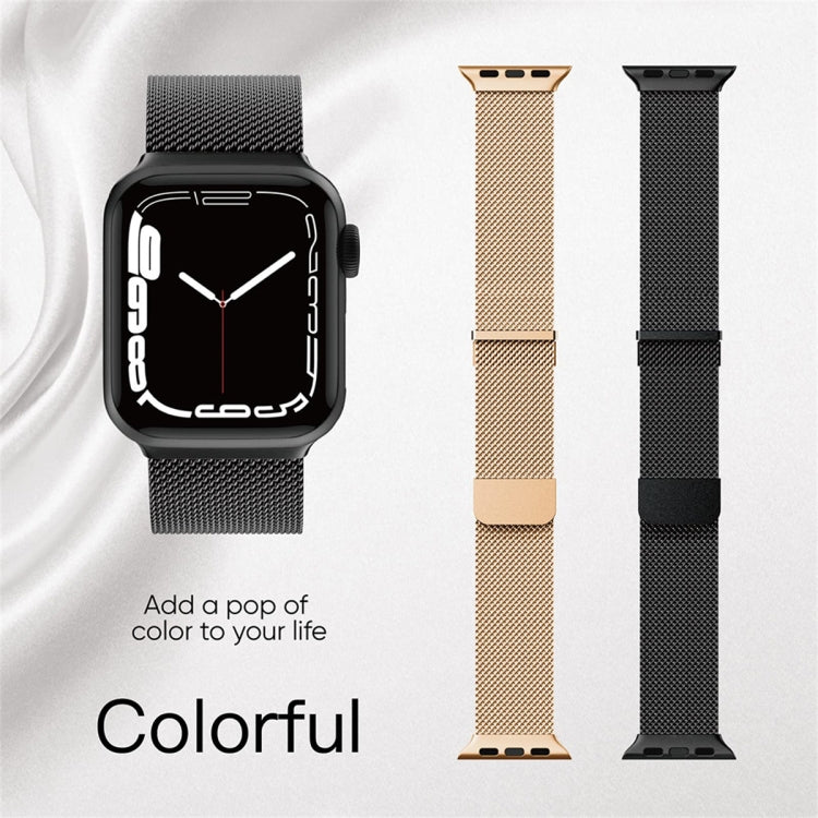 Milan Double Magnetic Steel Mesh Watch Band, For  Apple Watch 7 45mm, For Apple Watch SE 40mm, For Apple Watch SE 44mm, For Apple Watch 6 40mm, For Apple Watch 6 44mm, For Apple Watch 5 44mm