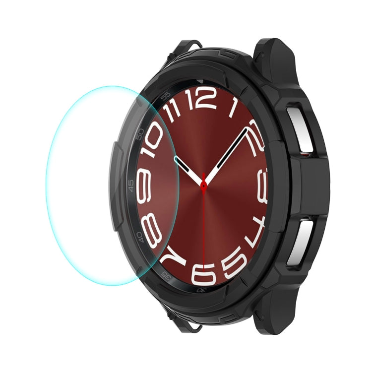 ENKAY Hat-Prince 2 in 1 TPU Armor Watch Case + 0.2mm 9H Tempered Glass Screen Protector, For Samsung Galaxy Watch6 Classic 47mm, For Samsung Galaxy Watch6 Classic 43mm