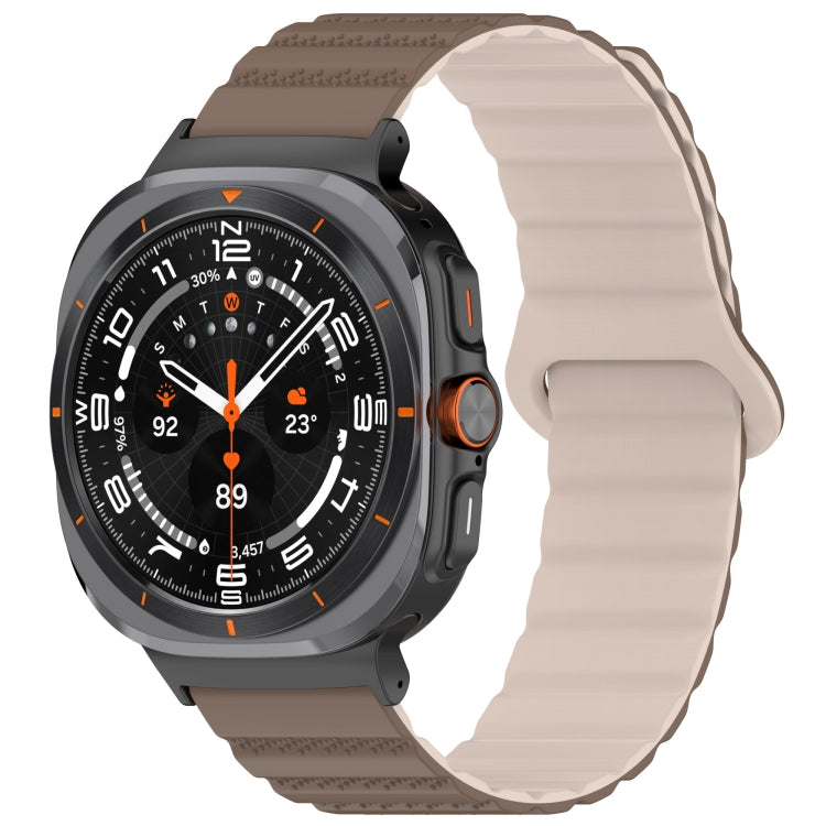 For Samsung Galaxy Watch Ultra 47mm Spot Pattern Two Color Magnetic Silicone Watch Band