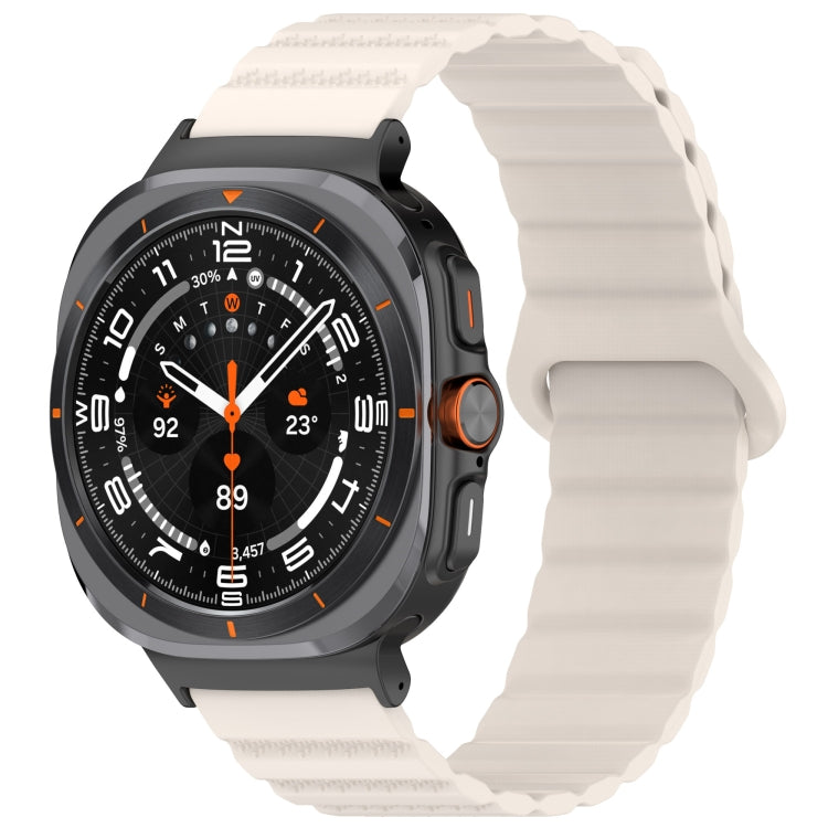 For Samsung Galaxy Watch Ultra 47mm Spot Pattern Two Color Magnetic Silicone Watch Band