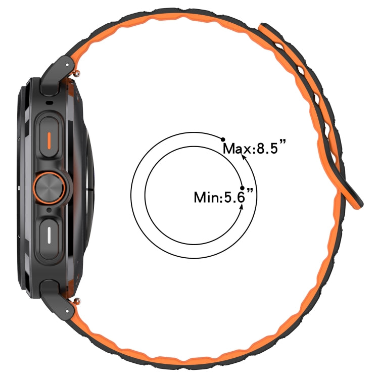 For Samsung Galaxy Watch Ultra 47mm Spot Pattern Two Color Magnetic Silicone Watch Band