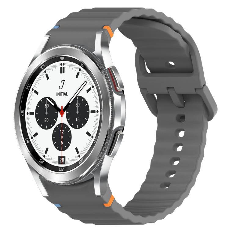 Wavy Grain Stitched Quick Release Silicone Watch Band, For Samsung Galaxy Watch 4 44mm, For Samsung Galaxy Watch 4 40mm, For Samsung  Galaxy Watch 4 Classic 46mm, For Samsung  Galaxy Watch 4 Classic 42mm