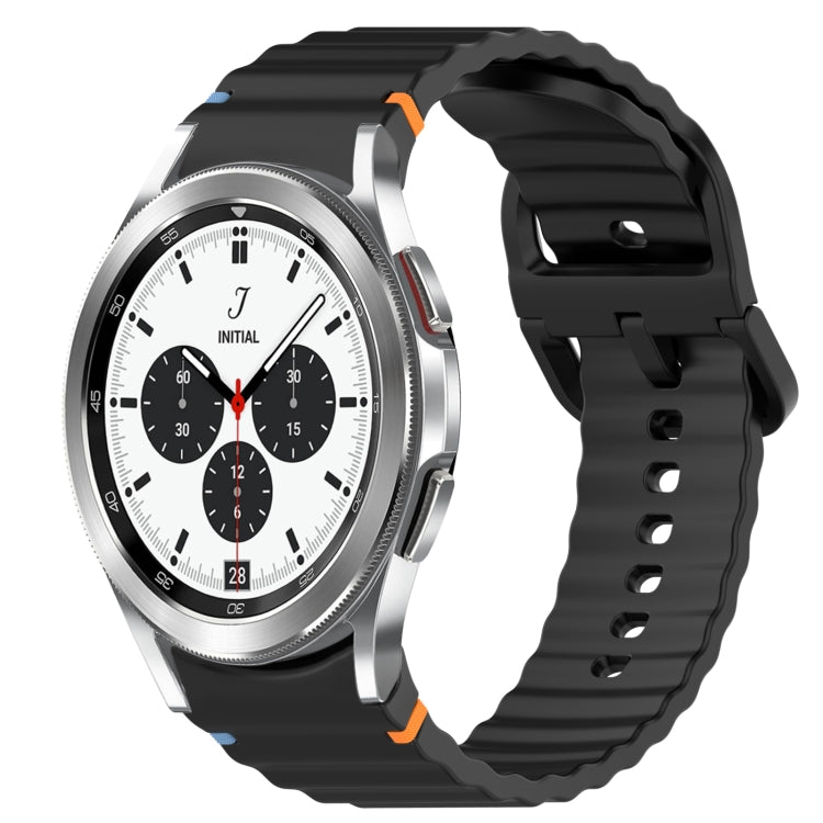 Wavy Grain Stitched Quick Release Silicone Watch Band, For Samsung Galaxy Watch 4 44mm, For Samsung Galaxy Watch 4 40mm, For Samsung  Galaxy Watch 4 Classic 46mm, For Samsung  Galaxy Watch 4 Classic 42mm