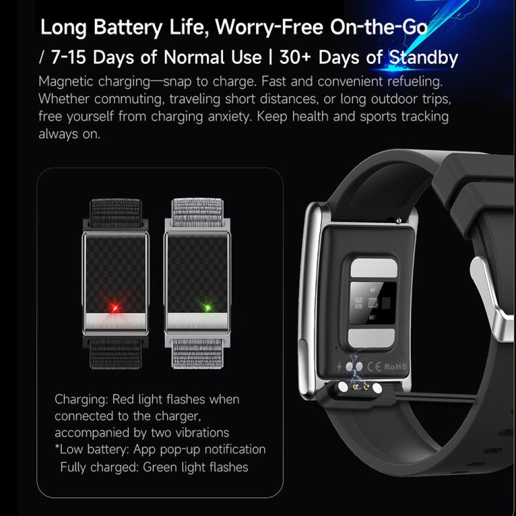 E900 Screenless BT Smart Bracelet Woven Strap, Support ECG Heart Health Analysis / Health Monitoring