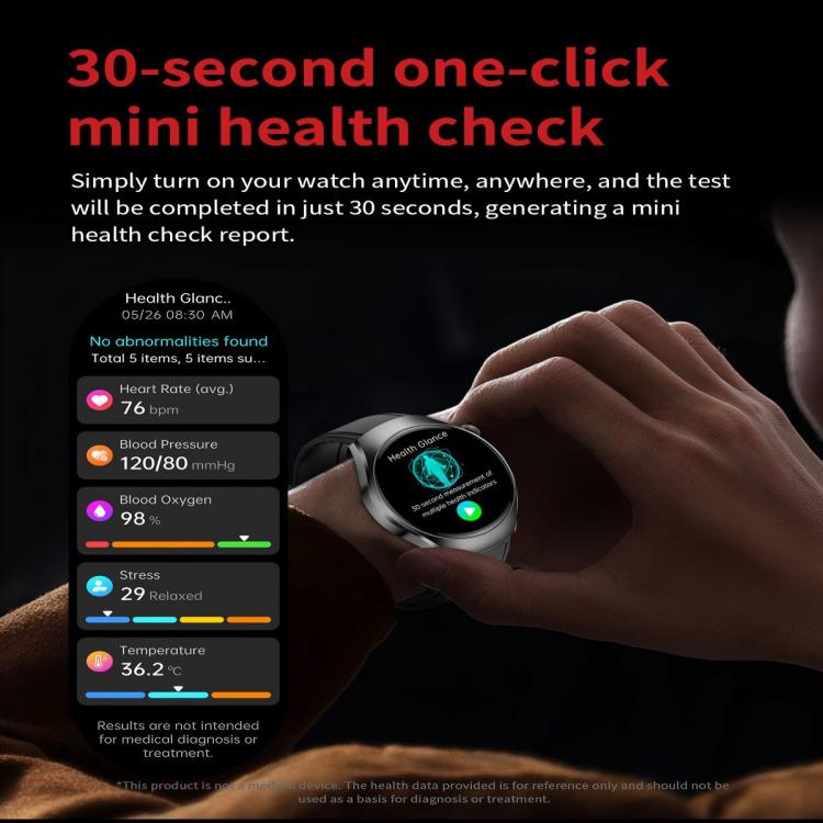 ET460 1.47 inch Color Screen BT Calling Smart Watch Vegan Leather Strap, Support Health Monitoring / ECG