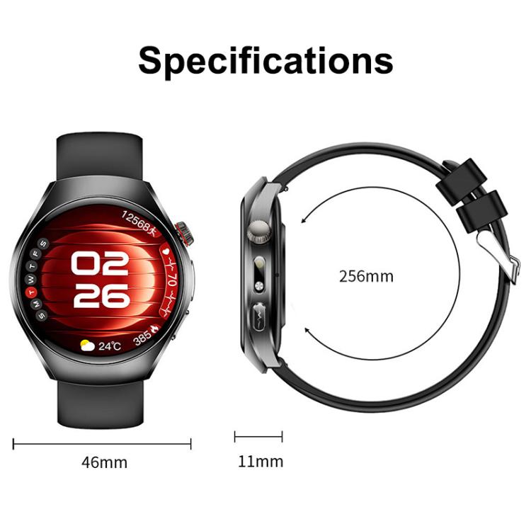 ET460 1.47 inch Color Screen BT Calling Smart Watch Vegan Leather Strap, Support Health Monitoring / ECG