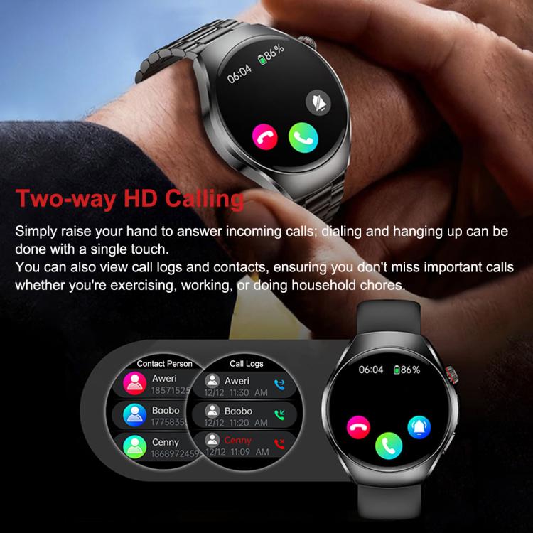 ET460 1.47 inch Color Screen BT Calling Smart Watch Steel Strap, Support Health Monitoring / ECG